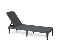 Keter Jaipur-Tumbona de Jardín Plegable, para Exterior terrazas, Patios, Jardines, Color Gris