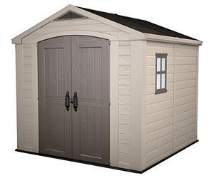 Keter K209875 Caseta de jardín Exterior con escuadra incluida, Marrón/Beige, Factor 8 x 8