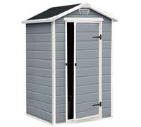 Keter Manor 4 x 3' Cobertizo de plástico gris | Cobertizo de jardín gris