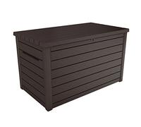 Keter Ontario - Arcón exterior, Baúl almacenaje, Capacidad 870L, Resina, Color Marrón, Ordenación jardín y terraza, 147 x 83 x 86 cm