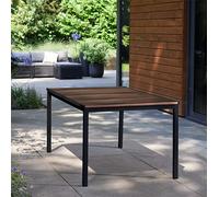 KETER PORTO MESA DE JARDÍN EXTERIOR EFECTO MADERA 160X95XH75 CM NEGRO (39758)