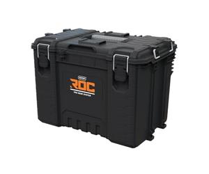 Keter ROC Pro Gear - Caja de herramientas XL resistente, modular, apilable, ligera, duradera, resistente al agua IP65, color negro