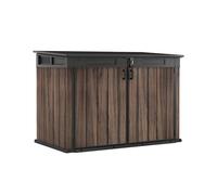 Keter Rosewood - Cobertizo horizontal de jardín Exterior, Capacidad 2020L, Color Marrón, Efecto madera, 190,3 x 109,3 x 132,5 cm