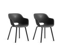 Keter Silla de jardín Noa - 2 unidades - 55x56,5x80cm - Estructura de metal - Plástico reciclado