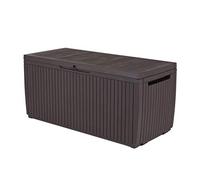 Keter Springwood Arcón Exterior, Marrón, 53.5x123x57 cm | 53.5x123x57 cm, color marrón, con ruedas, Ordenación jardín y terraza
