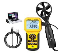 Kethvoz Anemómetro HVAC Medidor de Viento, CFM Meter Flujo Aire Velocidad Metro Industrial Anemometer Wind Speed Logger PC USB Connectable, Test Air Flow Volume Velocity Temperature