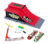 KETIEE Juego de Rampa para Monopatín de Dedos, Mini Rampa Finger Skate Park Deck Truck Board Set Juguetes para Niños, (Actualización 1810-6E)