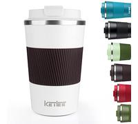 KETIEE Termo Cafe, Taza Termica 380ml Tazas de Cafe, Taza Termo Cafe para Llevar acero inox sin BPA, Vaso Termico Café y Té a Prueba de Fugas, Vaso Termo-Cafe para Llevar Regalos para Mujer Hombre