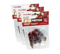 Keto Protein Bestdiet - Fuet Stick Alto en Proteínas Keto - Snack Bajo en Carbohidratos - Pack de 12 Unidades (3 Paquetes) de 80g - Bestdiet
