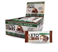 Keto Wise Peanut Caramel Nougat - Bombas grasas (34 g, 16 unidades)