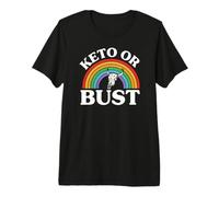 Ketogenic Diet Keto Or Bust Western Cow Skull Retro Camiseta Premium