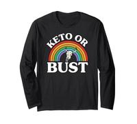 Ketogenic Diet Keto Or Bust Western Cow Skull Retro Manga Larga