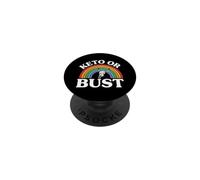 Ketogenic Diet Keto Or Bust Western Cow Skull Retro PopSockets PopGrip Adhesivo