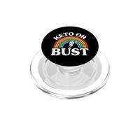 Ketogenic Diet Keto Or Bust Western Cow Skull Retro PopSockets PopGrip para MagSafe