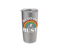 Ketogenic Diet Keto Or Bust Western Cow Skull Retro Vaso térmico de acero inoxidable de doble pared