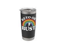 Ketogenic Diet Keto Or Bust Western Cow Skull Retro Vaso térmico de acero inoxidable de doble pared