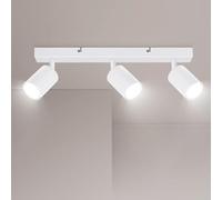 Ketom GU10 Lámpara de Techo con 3 Focos, Focos de Techo Orientables, Blanco Apliques Techo Interior, Modernas Focos para el Techo para Salon, Dormitorio, Cocina, Comedor, Sin Bombilla