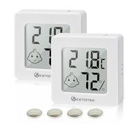 KETOTEK 2 Piezas Termometro Higrometro Digital Mini Casa Termómetro Interior del Higrómetro Medidor de Temperatura y Humedad Ambiental para Hogar Dormitorio Oficina