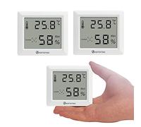 KETOTEK 3 Piezas Higrómetro Termómetro de Interior, Digital Medidor de Temperatura y Humedad LCD Termohigrómetro para Casa Ambiente Habitación de Bebé Oficina