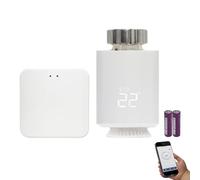 KETOTEK Cabezal Termostatico Radiador WiFi Zigbee con Hub, Programable Válvula Termostatica Inteligente, Termostato Radiador Compatible con Alexa, Control de Tuya/Smart Life App