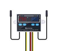 KETOTEK Controlador de temperatura Digital 220V con 2 impermeable Sondas, Termostato Incubadora Frigorifico Horno Control de Calentamiento Enfriamiento