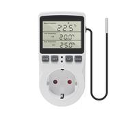 KETOTEK Enchufe Termostato Digital con Sonda 220V, Enchufe Controlador de Temperatura Termostato Calentamiento Enfriamiento Control para Incubadora Invernadero Reptil