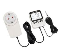 KETOTEK Enchufe Termostato Digital con Temporizador - Controlador de Temperatura Día/Noche 230V, LCD Retroiluminado para Terrario Reptiles & Invernadero, 3 Modos Seleccionables, Sonda NTC 3m