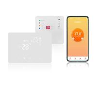 KETOTEK Termostato Inalámbrico WiFi con RF Receptor para Caldera 5A, Kit de Cronotermostato Calefaccion Inalámbrico con 220V Receptor Programmabile Compatible con Alexa, Control por App y Voz