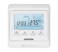 KETOTEK Termostato Programable Calefacción Digital con Sonda AC 220V 16A LCD Termostato Ambiente Calefaccion Suelo Radiante Electrico Controlador