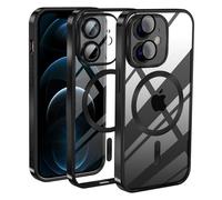 KetteTech Funda Magnética para iPhone 12 Compatible con Magsafe Carga Inalámbrica, Carcasa Silicona Suave Delgada Protección Grado Militar [Cubierta Cámara], Negro Transparente