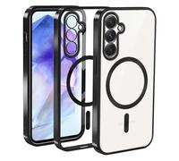 KetteTech Funda Magnética para Samsung Galaxy A55 5G, Transparente de Soft Silicona Antigolpes [Antiamarillamiento] Anti-Arañazos Carcasa, Negro