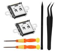Kettion 2 conectores de carga para Nintendo Switch, puerto de carga USB tipo C, cargador hembra, repuesto para interruptor con 2 destornilladores, 1 pinzas, 1 Pry para Nintendo Switch.