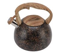 Kettle, Gold Line Pattern Wood Grain Handle Stovetop Whistling Teapot, Home Kitchen Coffee Pot, Kettles, Tea Espresso Appliances
