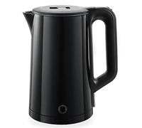 Kettle reutilizable de la cocina, tetas de vidrio de 1.7L, tapa interior de acero inoxidable, 1850 W, protección de autooft y boildry, luz indicadora LED, caldera para agua caliente/negro/15 * 22 cmm