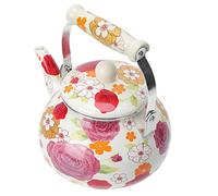 Kettle, Whistling Enamel Teapot Floral Enameled Teakettle Hot Water Pot for Stovetop Household Hot Water Boiling Pot