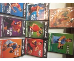 Kettle Worx 8 Dvd Set, Fast Fat Burn, Chest& Back, Resistance Level 2, Arms and Shoulders, Legs and Thighs, Fast Abs, Butt & Hips, and Cardio Level 2