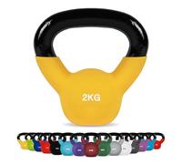 Kettlebell Profesional Neopreno 2 - 30 kg con póster de ejercicios, Pesas
