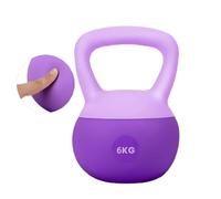 Kettlebell Suaves, Pesa Rusa Vinilo Antideslizante, Disponible En 4 Kg, 6 Kg Y 8 Kg Para Fitness Femenino, Yoga Y Entrenamiento En Casa (6 KG)