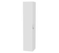 KEUCO EDITION 11 armario alto, 1 puerta, abatible a la izquierda, 1 cesto para ropa sucia, 350x1700x370mm, 31331270001, Cuerpo/Frontal: Lacado blanco satinado / cristal blanco satinado