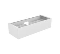 KEUCO EDITION 11 mueble bajo para lavabo, 1 extracción frontal, con iluminación interior LED, 1400x350x535mm, 31361300100, Cuerpo/Frontal: Lacado blanco seda mate / vidrio blanco