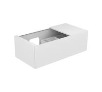 KEUCO EDITION 11 mueble bajo para lavabo, 1 extracción frontal, posición de lavabo a la izquierda, con iluminación interior LED, 1050x350x535mm, 31153380100, Cuerpo/Frontal: Barniz Estructural Blanco