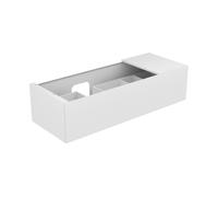 KEUCO EDITION 11 mueble bajo para lavabo, 1 extracción frontal, posición lavabo izquierda, 1400x350x535mm, 31163270000, Cuerpo/Frontal: Lacado blanco satinado / cristal blanco satinado