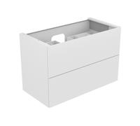 KEUCO EDITION 11 mueble bajo para lavabo, 2 extraíbles frontales, con iluminación interior LED, 1050x700x535mm, 31352380100, Cuerpo/Frontal: Barniz Estructural Blanco / Barniz Blanco Texturado