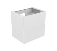 KEUCO EDITION 11 mueble bajo para lavabo, 2 extraíbles frontales, con iluminación interior LED, 700x700x535mm, 31342380100, Cuerpo/Frontal: Barniz Estructural Blanco / Barniz Blanco Texturado