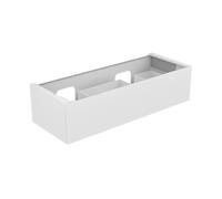 KEUCO EDITION 11 mueble bajo para lavabo doble empotrado, 1 extracción frontal, 1400x350x535mm, 31267270000, Cuerpo/Frontal: Lacado blanco satinado / cristal blanco satinado