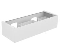 KEUCO EDITION 11 mueble bajo para lavabo doble empotrado, 1 extracción frontal, 1400x350x535mm, 31267370000, Cuerpo/Frontal: Barniz texturizado de trufa / Barniz texturizado de trufa