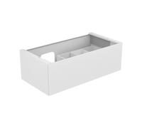 KEUCO EDITION 11 mueble bajo para lavabos empotrados, 1 extracción frontal, posición de lavabo a la izquierda, con iluminación LED, 1050x350x535mm, 31253390100, Cuerpo/Frontal: Laca antracita texturiz