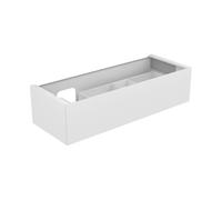 KEUCO EDITION 11 mueble bajo para lavabos empotrados, 1 extracción frontal, posición de lavabo a la izquierda, con iluminación LED, 1400x350x535mm, 31265270100, Cuerpo/Frontal: Lacado blanco satinado 
