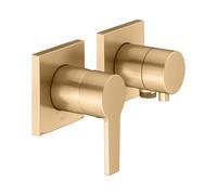 KEUCO EDITION 11 Set monomando oculto para 2 consumidores con conexión para manguera, 51151251122, Color: latón cepillado