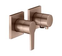 KEUCO EDITION 11 Set monomando oculto para 2 consumidores con conexión para manguera, 51151291122, Color: rojo oro cepillado